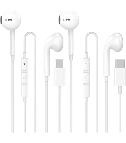 Amazon.com: Matsusho USB C Headphones for iPhone 17 16 15, 2 Pack